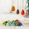 12PCS Blown Glass Easter Eggs Hanging Ornaments for Easter Tree Decorations Home Party DIY Crafts